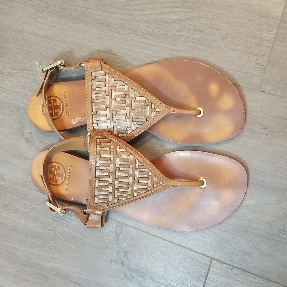 Tory Burch brown leather sandals womens 12C